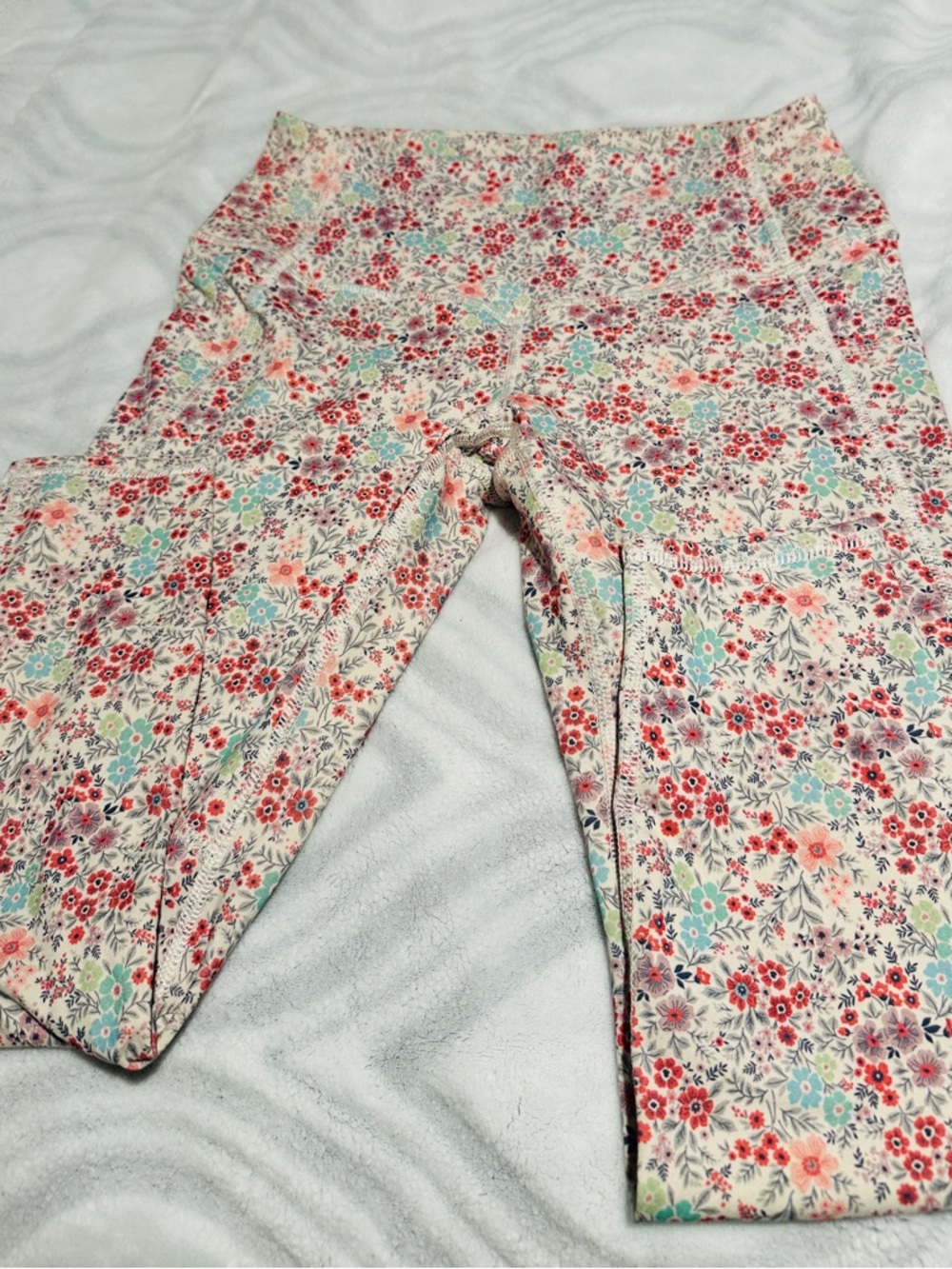 Evolution & Creation Floral Print Leggings - Pink & Aqua